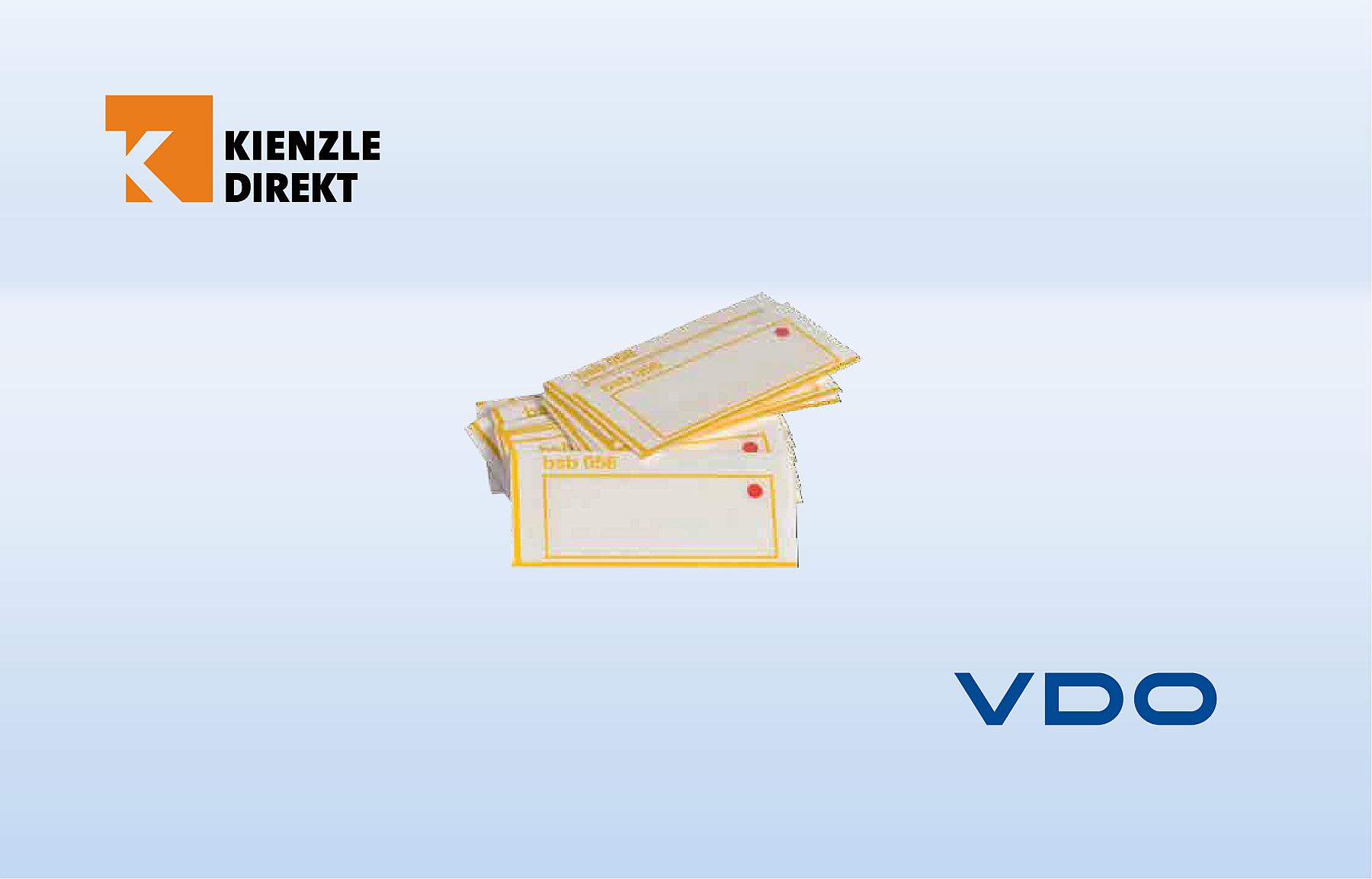 VDO Plombierschild (transparente Folie für K-Wert-Aufkleber) VPE 100 Stk 